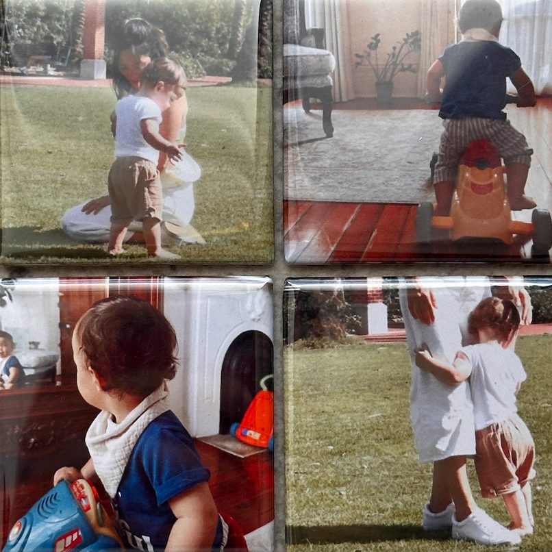 The Block, a set of four 2x2 inch hand-pressed Mini Press photo magnets